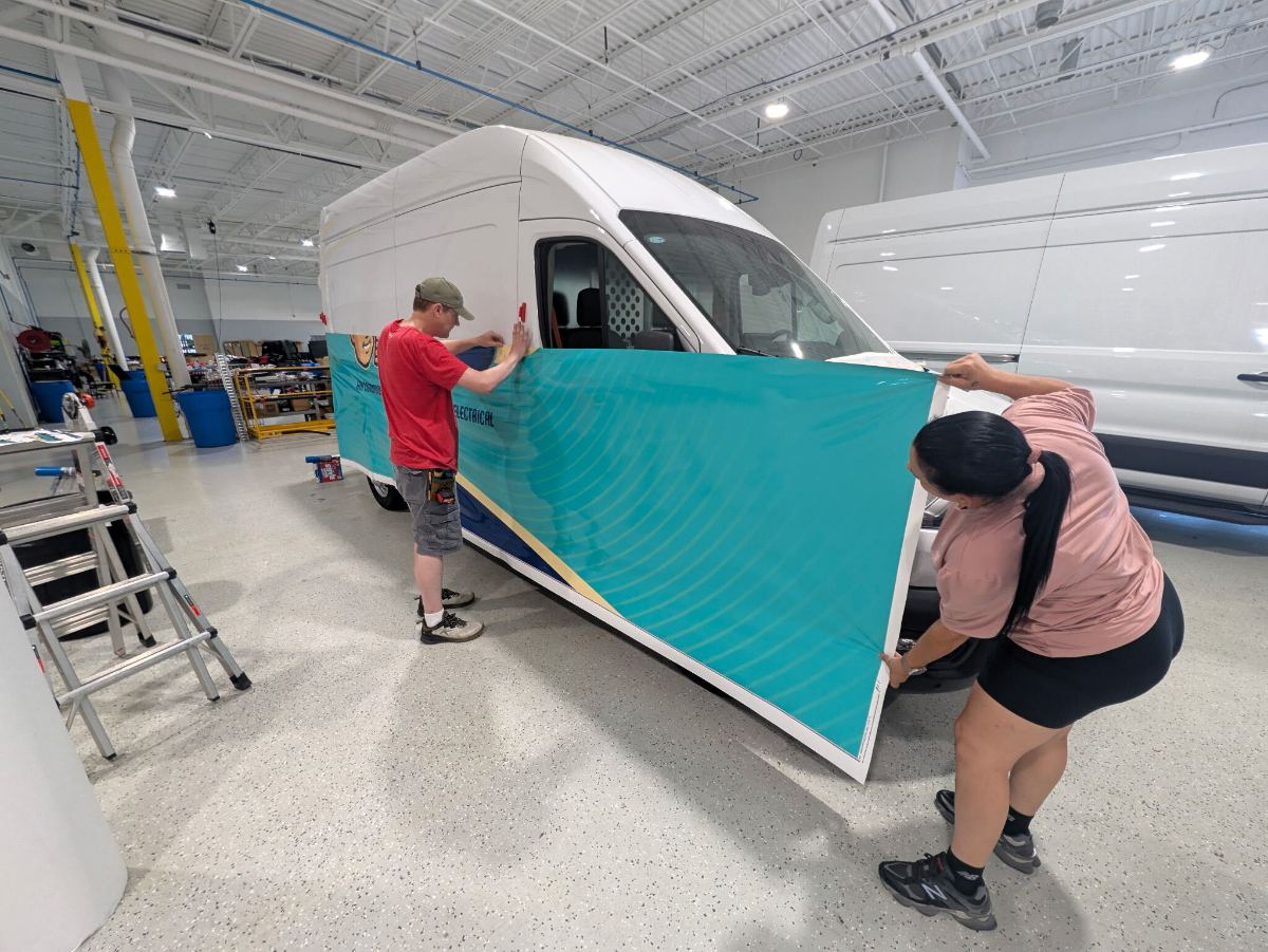 High-roof van — full side panel going on in one piece
