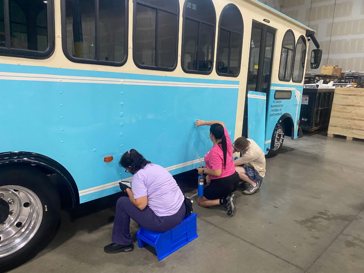 Trolley — long side panel smoothed the length of the body