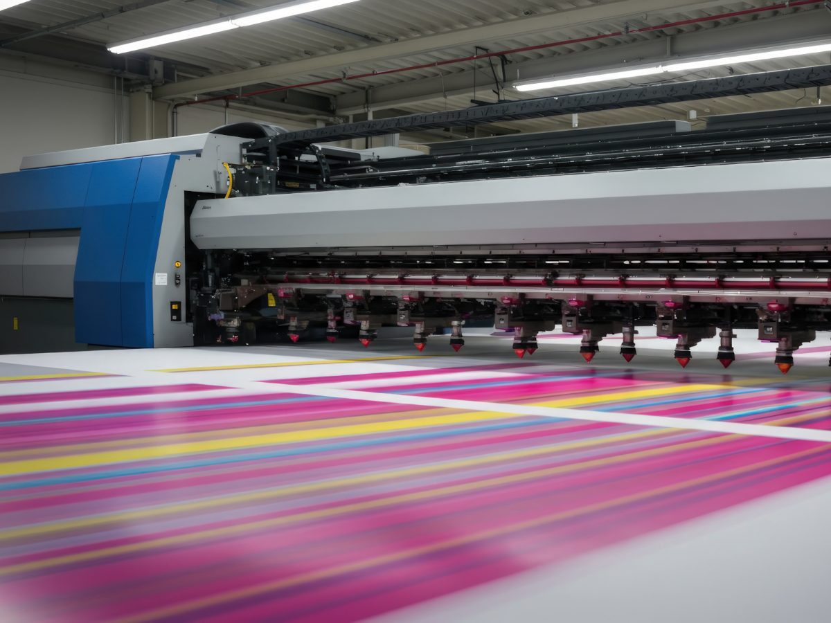 Wide-format printer running color graphics