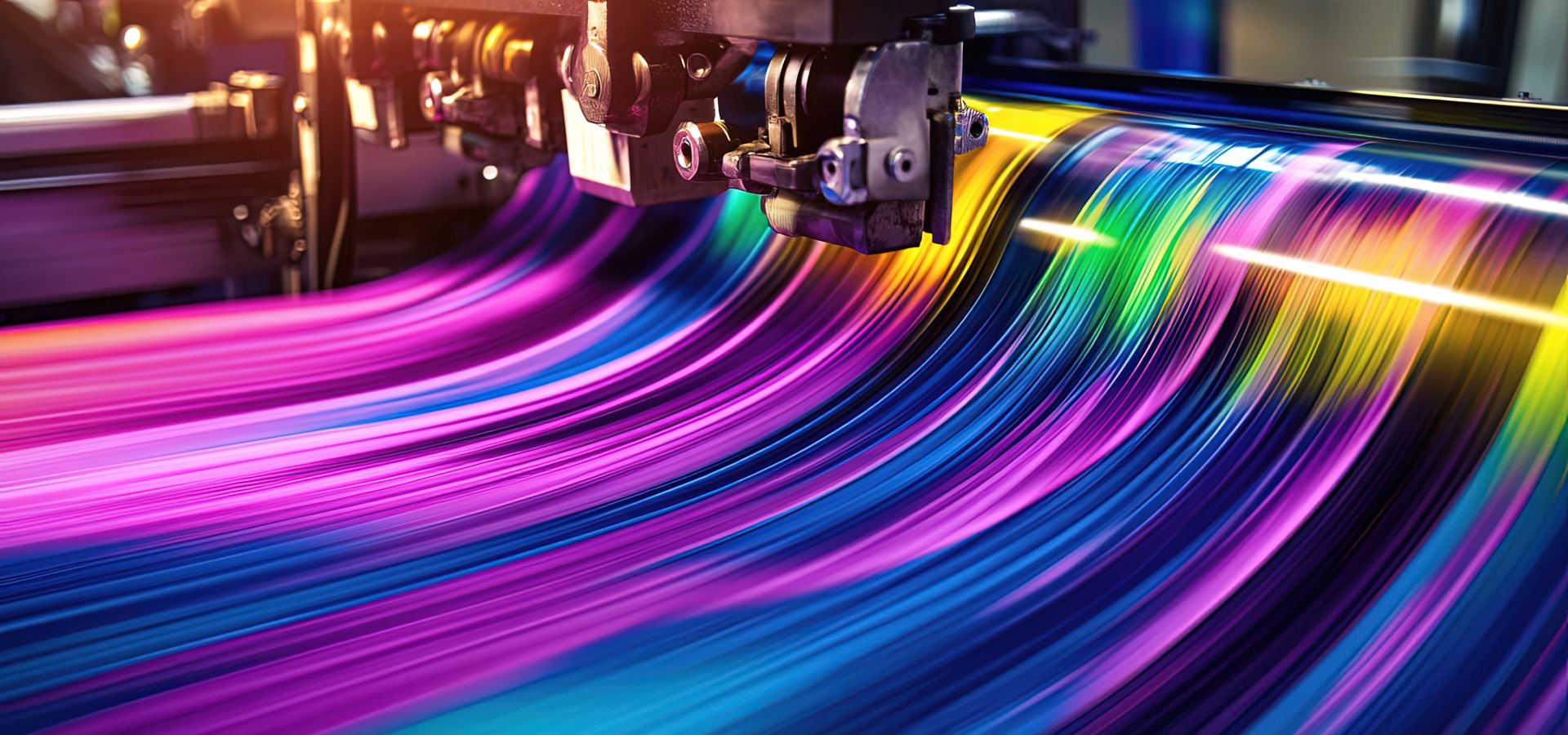 Printed vinyl coming off the press in full color